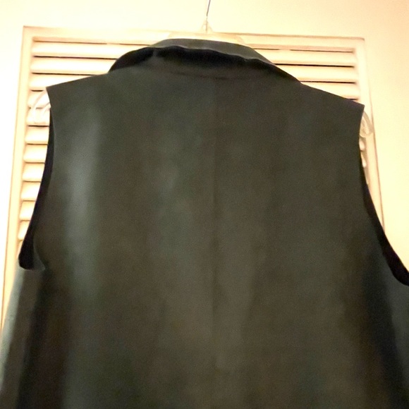 Gorgeous Long Cover Up Green Vest Suede Cloth Jacket - Picture 4 of 16